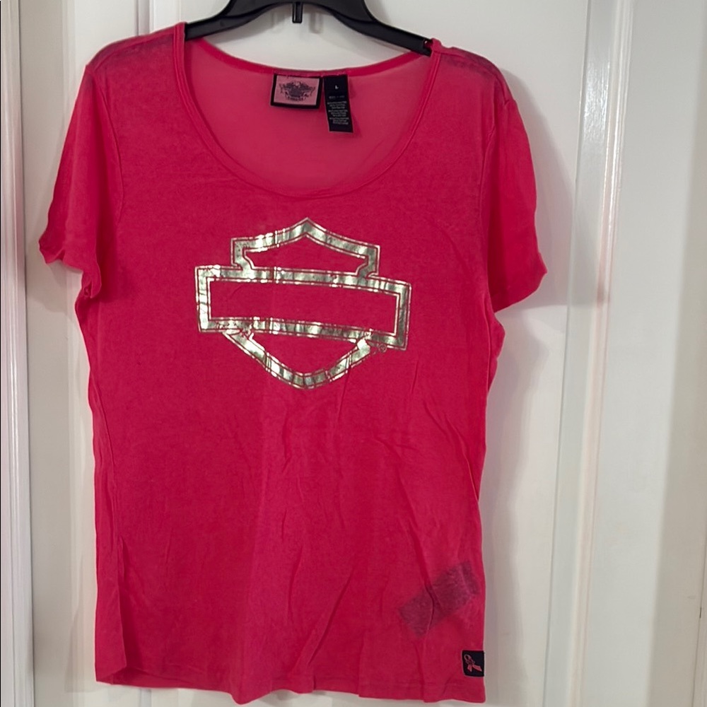 Harley-Davidson Pink Sequin Short Sleeve Tee